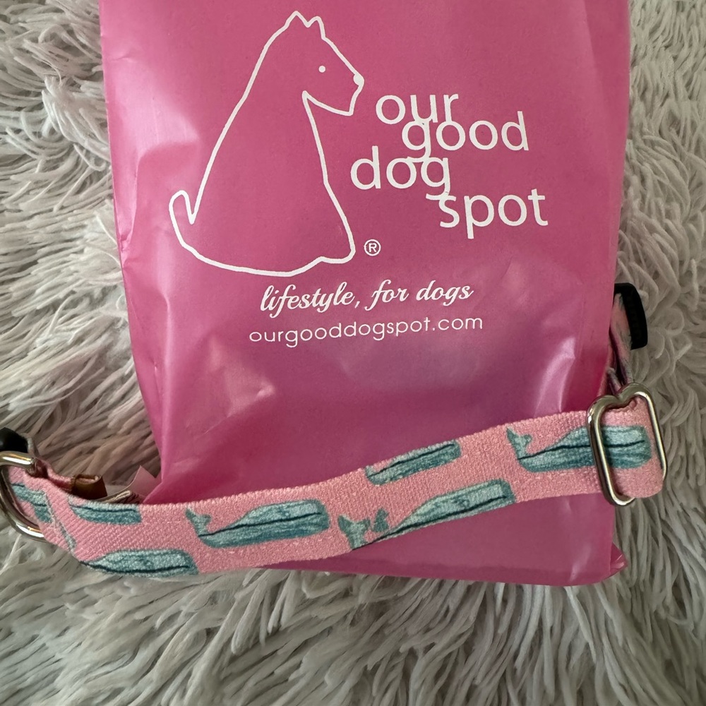 🐳our good dog spot collar NEW, never used, reg $60.00, preppy Nantucket 11”-15”